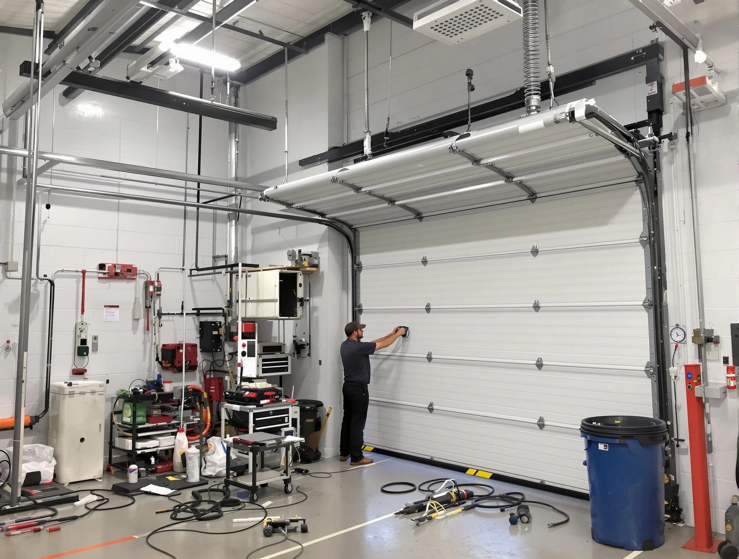 Goodlettsville Garage Door Repair certified technician performing commercial door repair at a Goodlettsville business facility