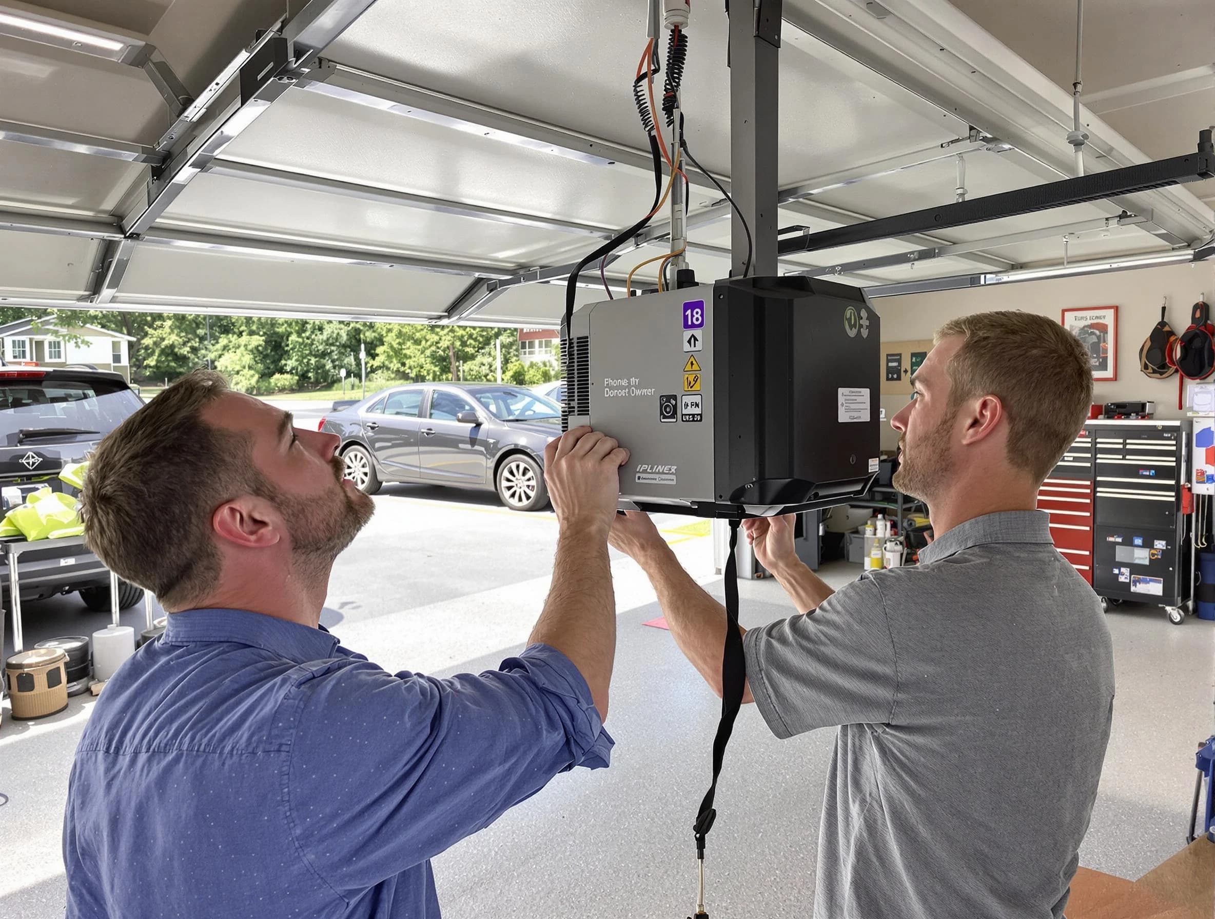 Goodlettsville Garage Door Repair technician installing garage door opener in Goodlettsville