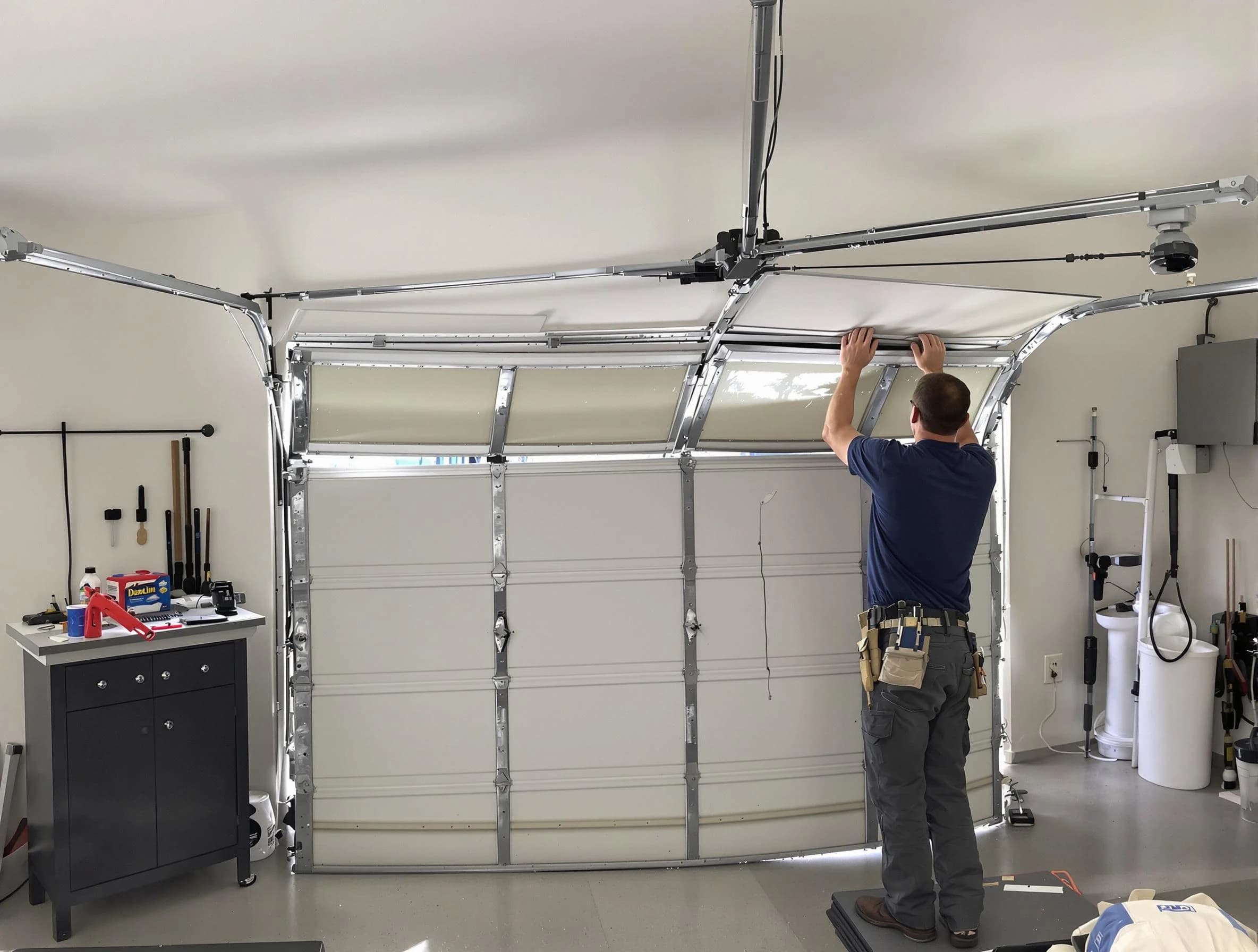 Goodlettsville Garage Door Repair specialist performing precise section replacement on Goodlettsville garage door