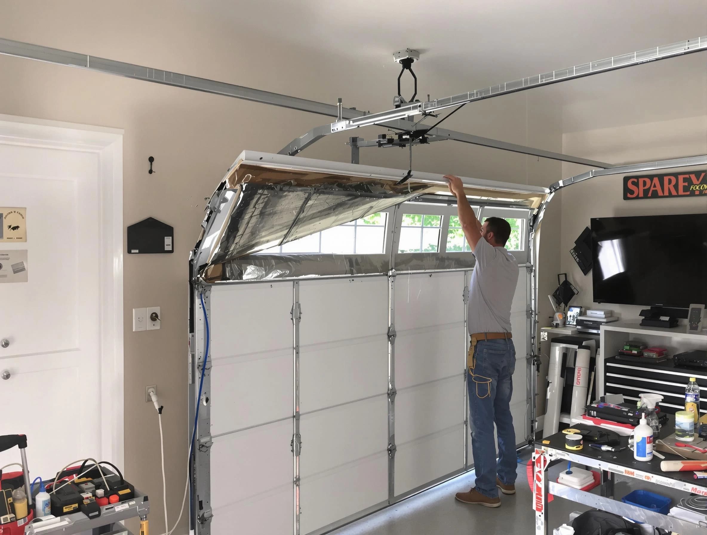Garage door section replacement by Goodlettsville Garage Door Repair in Goodlettsville