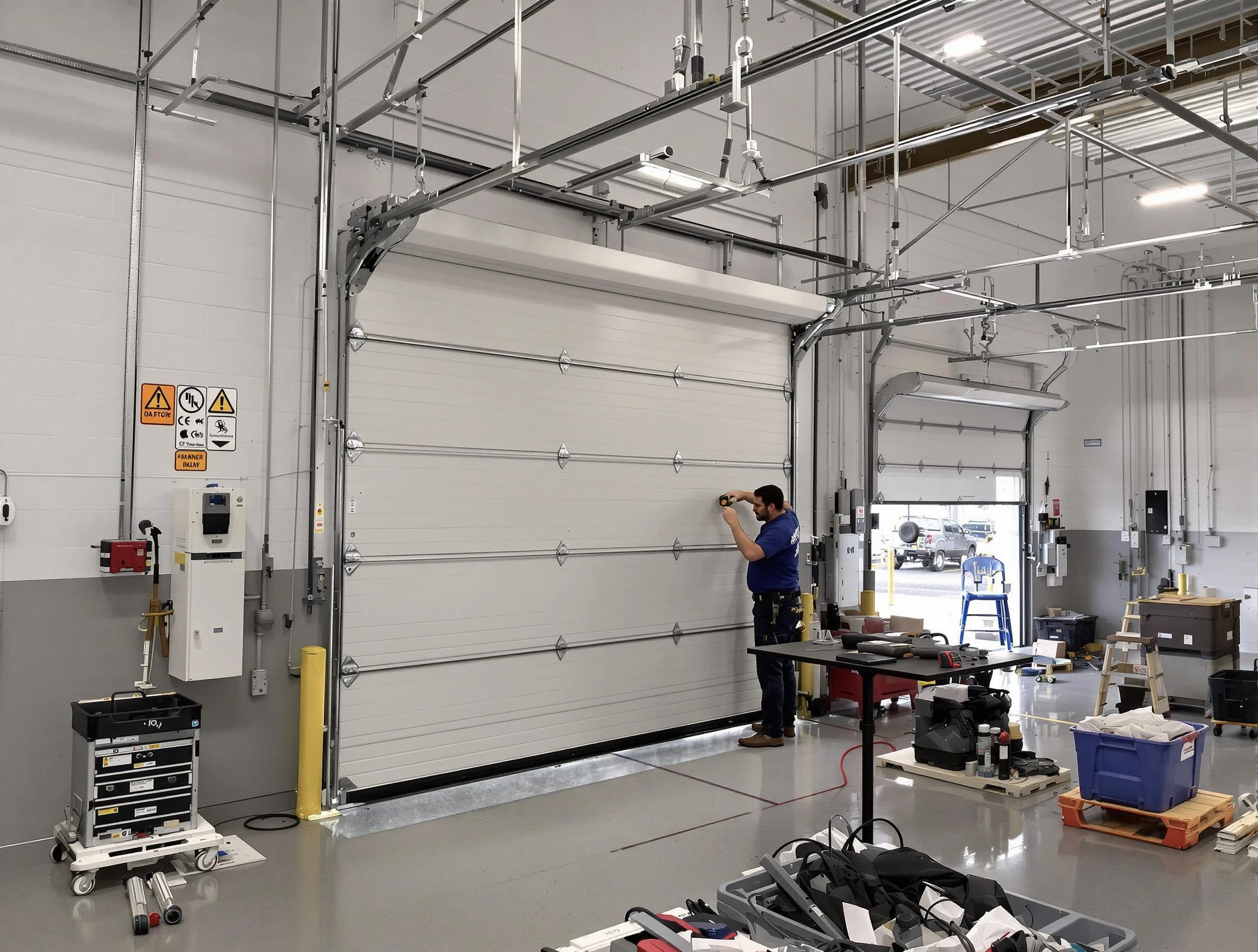 Commercial garage door repair being performed by Goodlettsville Garage Door Repair expert in Goodlettsville