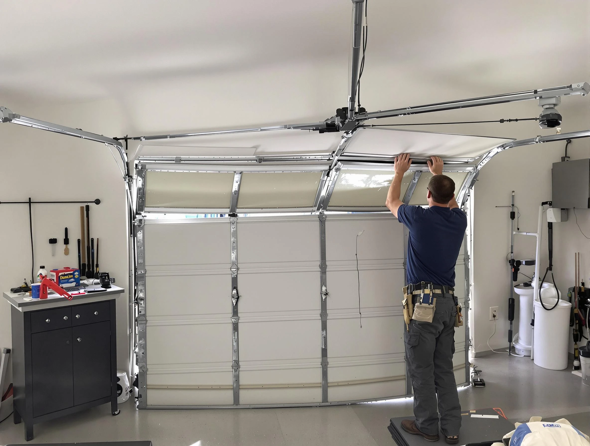 Goodlettsville Garage Door Repair specialist performing precise section replacement on Goodlettsville garage door